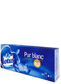 Lotus Pur Blanc Mouchoir Suremballage